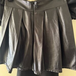 Black Faux Leather Skirt